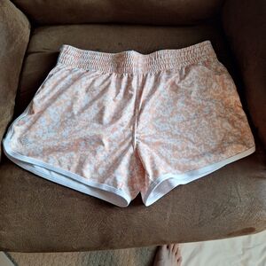 Zelos Women's Peach and White Shorts Size M